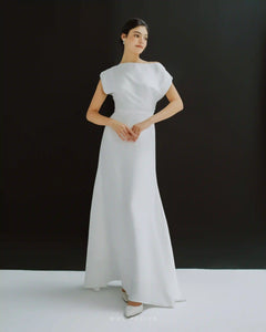 Minimalist one-shoulder wedding dress - D1642 - POXI