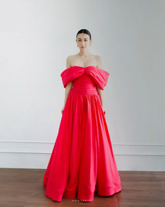 Modern and impressive with an Off-the-shoulder pink wedding dress - D1736 - POXI